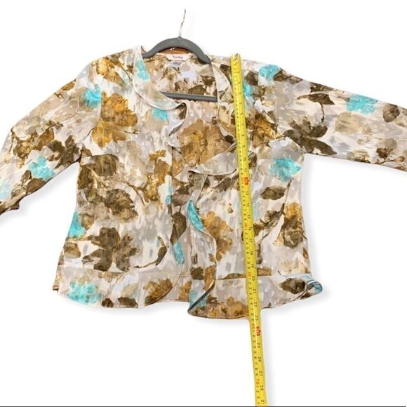 tan Jay Petite Chiffon Open-front Blouse - Picture 3 of 8